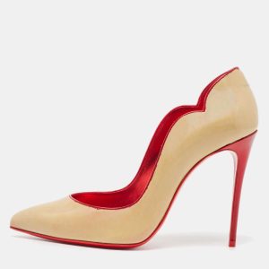 Christian Louboutin Beige Patent Leather Hot Chick Pumps Size 37.5, Pumps - Luxury Closet catalog