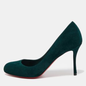 Christian Louboutin Green Suede Ron Ron Pumps Size 40, Pumps - Luxury Closet catalog