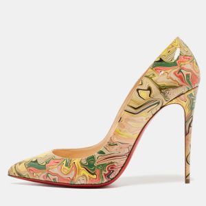 Christian Louboutin Multicolor Marble Print Patent Leather Pigalle Follies Pumps Size 40.5, Pumps - Luxury Closet catalog