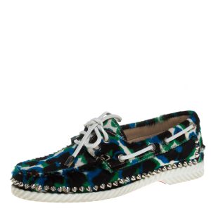 Christian Louboutin Multicolor Calf Hair Steckel Spiked Loafers Size 36, Loafers & Slip-Ons - Luxury Closet catalog