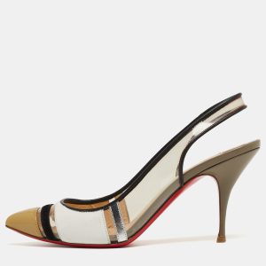 Christian Louboutin Tri-Color PVC and Leather Highway Slingback Sandals Size 36.5, Sandals - Luxury Closet