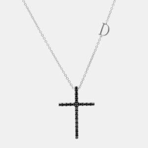 Damiani 18K White Gold, Black Diamond Cross Pendant Necklace, Necklaces - Luxury Closet catalog