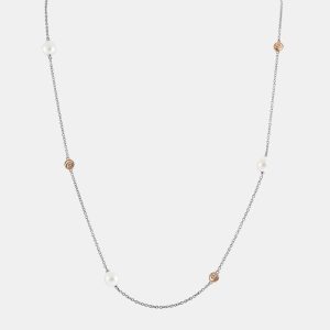 Damiani 18K White and Rose Gold Pearl Necklace, Necklaces - Luxury Closet catalog