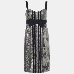 Diane von Furstenberg Grey Sequined Ariba Bodycon Dress S, Dresses - Luxury Closet