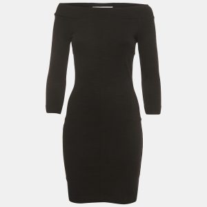 Diane Von Furstenberg Black Knit Off Shoulder Mini Dress S, Dresses - Luxury Closet catalog