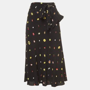 Diane Von Furstenberg Black Polka Dot Print Crepe Midi Skirt M, Skirts - Luxury Closet catalog