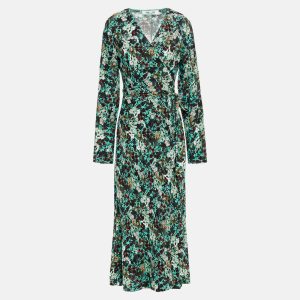 Diane Von Furstenberg Green Floral Print Viscose Midi Dress S, Dresses - Luxury Closet catalog