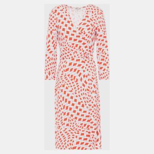 Diane Von Furstenberg Red Printed Jersey Wrap Dress S, Dresses - Luxury Closet catalog