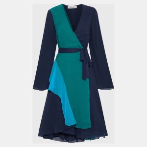 Diane Von Furstenberg Navy Blue Crepe Halia Wrap Dress L (US 10), Dresses - Luxury Closet catalog