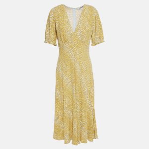 Diane Von Furstenberg Yellow Printed Viscose Knee Length Dress XXL (US 14), Dresses - Luxury Closet catalog