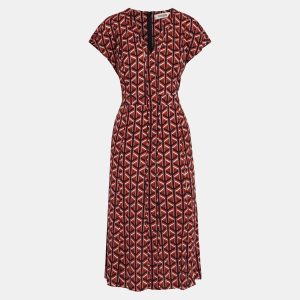 Diane Von Furstenberg Red Silk Davina Knee Length Dress S(US 4), Dresses - Luxury Closet catalog