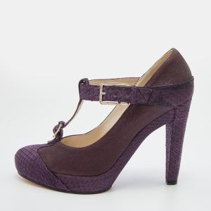 Dior Purple Python Leather T-Strap Platform Pumps Size 38, Pumps - Luxury Closet catalog