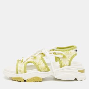Dior Green/White Neoprene and PVC D-Connect Sandals Size 36.5, Sandals - Luxury Closet