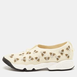 Dior Cream Mesh Fusion Bee Embraided Low Top Sneakers Size 39.5, Athletic Shoes & Sneakers - Luxury Closet