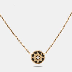 Dior Rose Des Vents Onyx Diamond 18k Rose Gold Necklace, Necklaces - Luxury Closet catalog