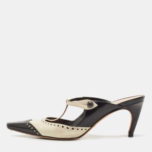 Dior Black/White Leather Spectadior Mules Size 40, Sandals - Luxury Closet