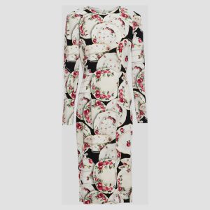 Dolce & Gabbana Ivory Floral Crockery Print Crepe Midi Dress L (IT 46), Dresses - Luxury Closet catalog