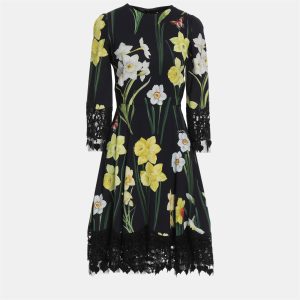 Dolce & Gabbana Black Floral Print Crepe Midi Dress XXS (IT 36), Dresses - Luxury Closet catalog