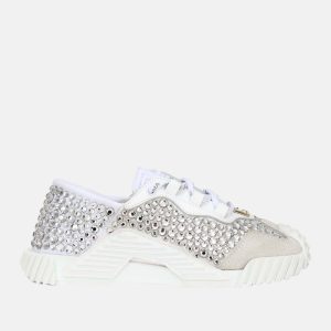 Dolce & Gabbana Kids White - Leather - NS1 Crystal-Embellished Sneakers EU 29, Athletic Shoes & Sneakers - Luxury Closet