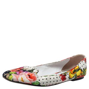Dolce and Gabbana White Floral Print Fabric Loafers Size 40, Loafers & Slip-Ons - Luxury Closet catalog