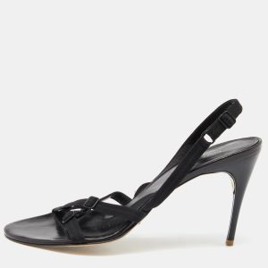 Dolce & Gabbana Black Fabric Slingback Sandals Size 37.5, Sandals - Luxury Closet