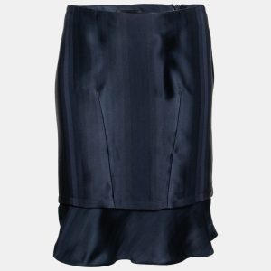 Emporio Armani Navy Blue Satin Short Skirt S, Skirts - Luxury Closet