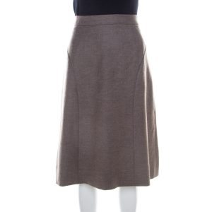Escada Pine Brown Wool Tailored Rubla A Line Skirt M, Skirts - Luxury Closet