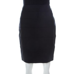 Escada Navy Blue Stretch Crepe Panelled Pencil Skirt M, Skirts - Luxury Closet