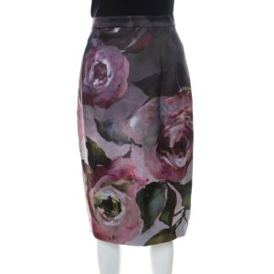 Escada Multicolor Floral Print Knee Length Sheath Skirt L, Skirts - Luxury Closet