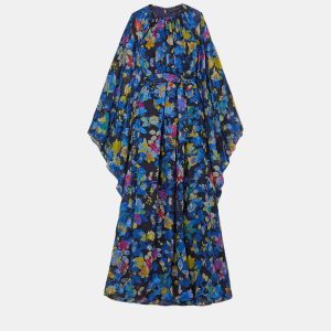 Etro Midnight Blue Metallic Silk-Blend Maxi Dress S (IT 40), Dresses - Luxury Closet catalog