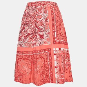 Etro Pink Paisley Print Pleated Cotton Short Skirt L, Skirts - Luxury Closet catalog