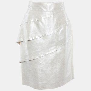 Fendi Vintage Gold Lurex Silk Tiered Mini Skirt M, Skirts - Luxury Closet catalog