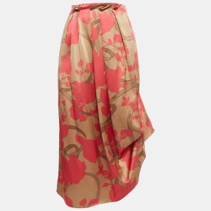 Fendi Pink Floral Print Silk Pleated Asymmetric Midi Skirt XS, Skirts - Luxury Closet catalog