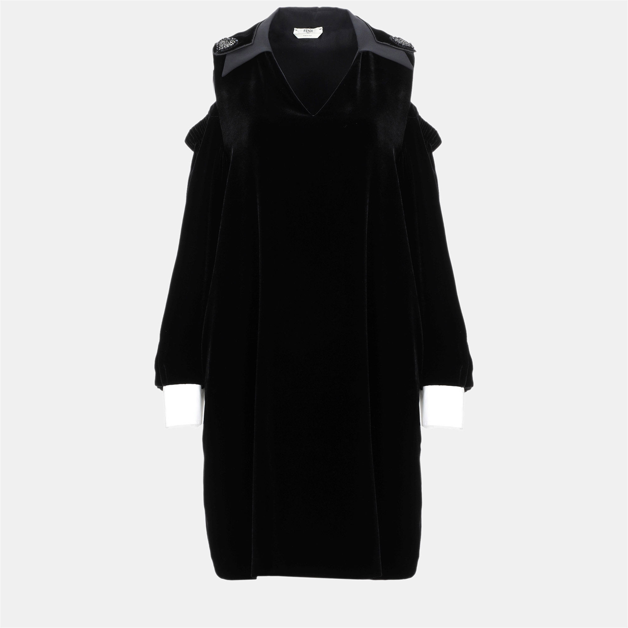 Fendi Black Velvet Collared Mini Dress S (IT 40), Dresses - Luxury Closet catalog