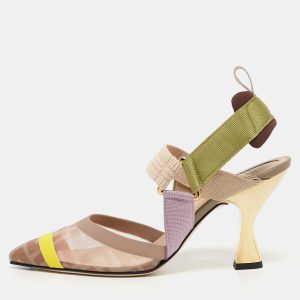 Fendi Multicolor Technical Mesh and Fabric Colibri Slingback Pumps Size 36, Pumps - Luxury Closet catalog