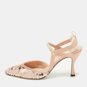 Fendi Pink Sequins Colibri Slingback Pumps Size 37, Pumps - Luxury Closet catalog