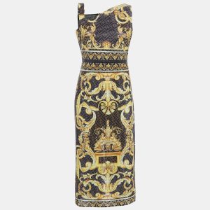 Fendi X Versace Brown Zucca Baroque Printed Crystal Embellished Dress M, Dresses - Luxury Closet