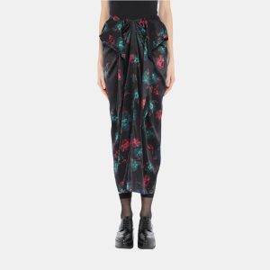Ganni Black Floral Print Silk Draped Skirt L (EU 40), Skirts - Luxury Closet catalog