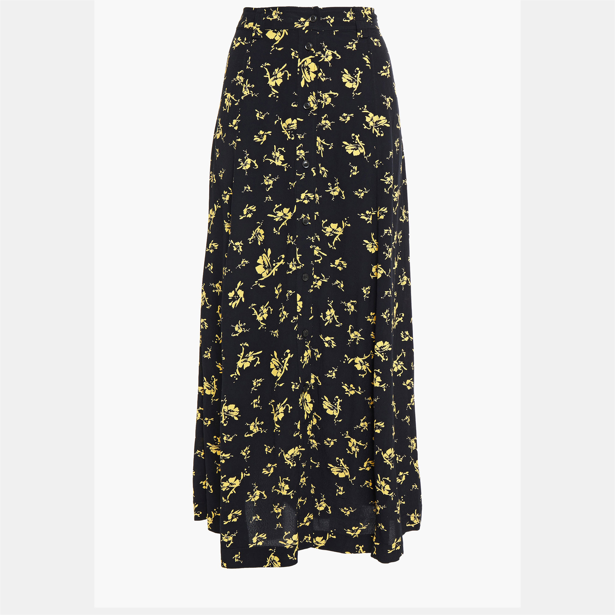 Ganni Black Floral Print Viscose Midi Skirt S (EU 36), Skirts - Luxury Closet catalog