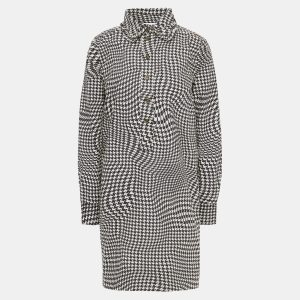 Ganni Off-White Houndstooth Print Cotton Mini Dress XS(EU 32), Dresses - Luxury Closet catalog