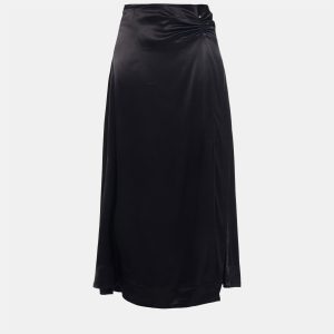Ganni Black Satin Midi Skirt L (EU 40), Skirts - Luxury Closet catalog