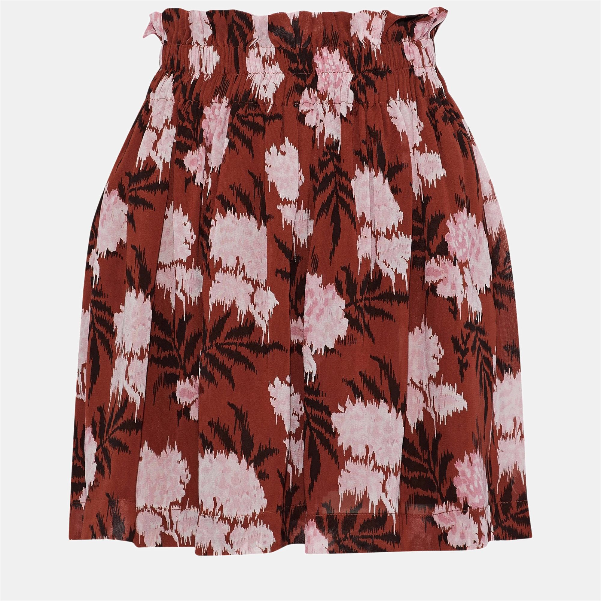 Ganni Brown Printed Georgette Mini Skirt S (EU 34), Skirts - Luxury Closet catalog