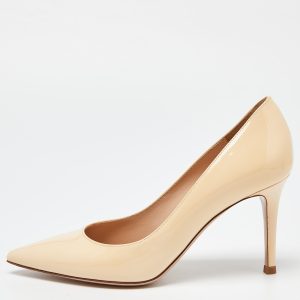 Gianvito Rossi Beige Patent Leather Gianvito 85 Pointed Toe Pumps Size 35, Pumps - Luxury Closet catalog