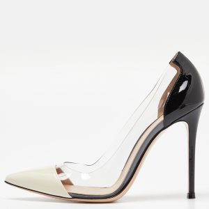 Gianvito Rossi White/Black Patent Leather and PVC Plexi Pointed Toe Pumps Size 40, Pumps - Luxury Closet catalog