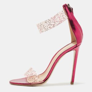 Gianvito Rossi Purple PVC and Leather Ankle Strap  Sandals Size 40, Sandals - Luxury Closet