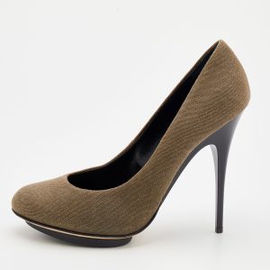 Giuseppe Zanotti Olive Green Canvas Pumps Size 40, Pumps - Luxury Closet catalog
