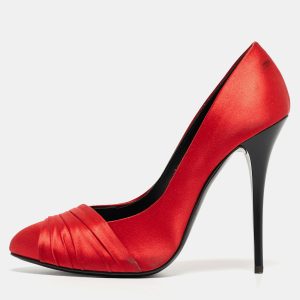 Giuseppe Zanotti Red Satin Round Toe Pumps Size 38, Pumps - Luxury Closet catalog