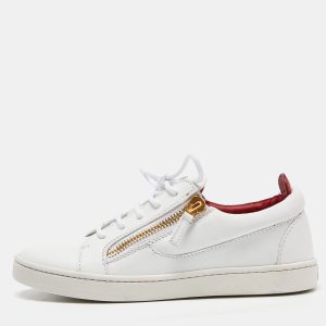 Giuseppe Zanotti White Leather Brek Low Top Sneakers Size 39, Athletic Shoes & Sneakers - Luxury Closet