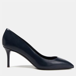 Giuseppe Zanotti Navy Blue Leather Mid Heel Pumps 37, Pumps - Luxury Closet catalog