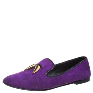 Giuseppe Zanotti Purple Suede Kevin Shark Tooth Tassel Smoking Slippers Size 38, Loafers & Slip-Ons - Luxury Closet catalog
